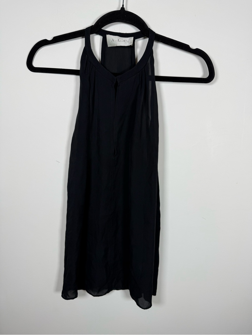 A.L.C. | 100% Silk Black Sleeveless Blouse Size XS